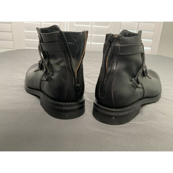 FRYE Rugged STONE CROSS STRAP Short Oil Resistant BLACK LEATHER BOOT 8.5 D - Picture 11 of 16